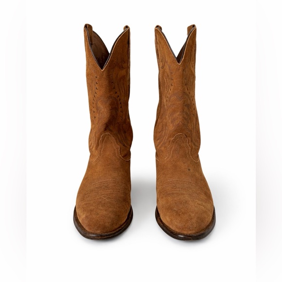 Nocona Classic Women's Full Suede Western Cowboy Boots Brown Size 8.5 D USA - Picture 3 of 13